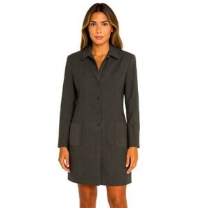 Ann Taylor Loft Longline Blazer in Dark Heather Gray – EUC Size 10